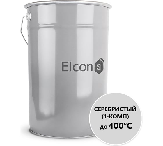 Эмаль Elcon КО-814 серебристо-серая, однокомпонентная, 25 кг 00-00001677 1