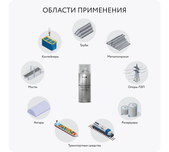 Состав для холодного цинкования Elcon Zintech Alume цинковая краска/цинковая грунтовка/ грунт по металлу противокоррозионный, аэрозоль 520 мл 00-00004045