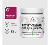 Грунт-Эмаль 3 в 1 для деревянных поверхностей MALARE, акриловая, моющаяся, без запаха, матовая, амарантово-пурпурный, 0.5 кг 4660504703430