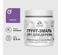 Грунт-Эмаль 3 в 1 для деревянных поверхностей MALARE, акриловая, моющаяся, без запаха, матовая, георгин, 0.5 кг 4660504703577