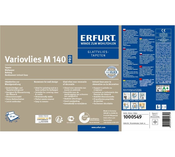 Обои под покраску Variovlies M 140 PRO (25x1 м) ERFURT 1000549