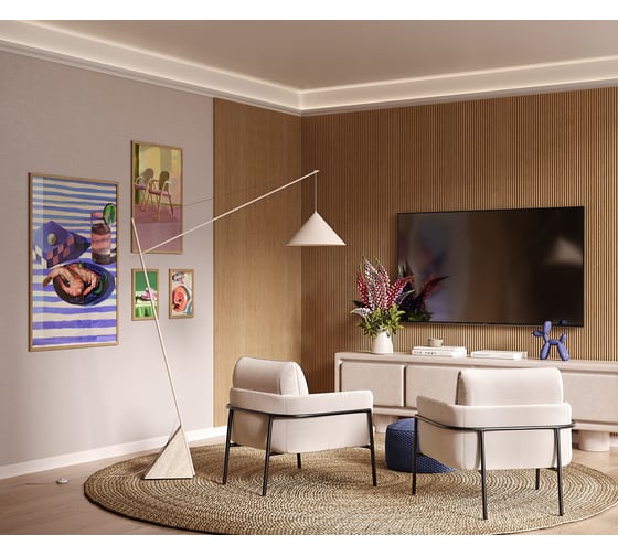 Плинтус Cosca Decor 80x18x2000 мм, экополимер, PL003 00-00081049