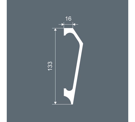Плинтус Cosca Decor 133x16x2000 мм, экополимер, PX041 00-00072062