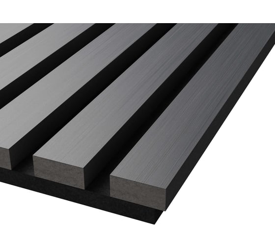 Cosca Decor Акустическая панель, черный войлок, 1200x600x21 мм, шпон дуб антрацит темно-серый 00-00078921