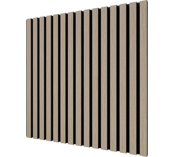 Акустическая панель Cosca Decor черный войлок, 600x600x21 мм, шпон дуб латте бежевый 00-00078915