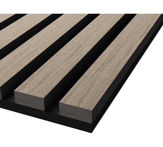 Акустическая панель Cosca Decor черный войлок, 600x600x21 мм, шпон дуб латте бежевый 00-00078915