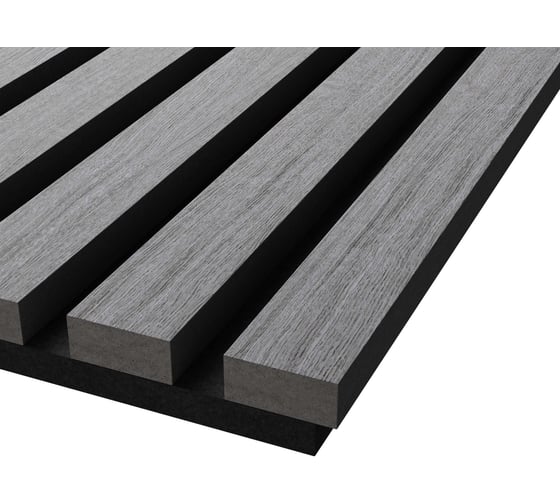 Акустическая панель Cosca Decor черный войлок, 2750x600x21 мм, шпон дуб ардженто светло-серый 00-00078909