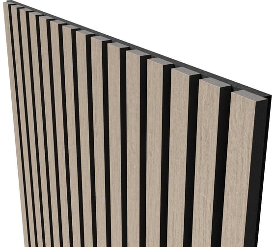 Акустическая панель Cosca Decor черный войлок, 1200x600x21 мм, шпон дуб латте бежевый 00-00078913