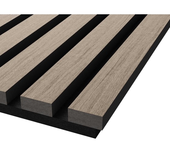 Акустическая панель Cosca Decor черный войлок, 1200x600x21 мм, шпон дуб латте бежевый 00-00078913