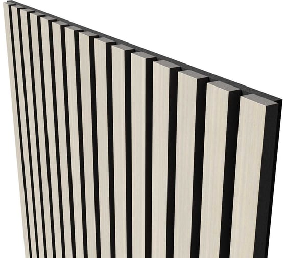Акустическая панель Cosca Decor черный войлок, 2750x600x21 мм, шпон дуб клэр светлый 00-00078912