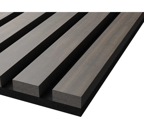 Акустическая панель Cosca Decor черный войлок, 600x600x21 мм, шпон дуб маррон коричневый 00-00078918