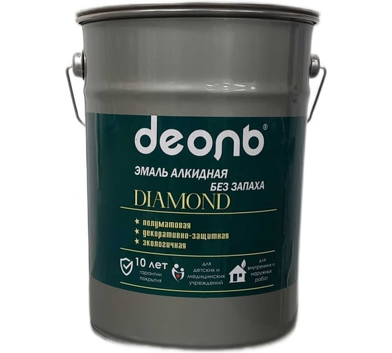 Алкидная эмаль Деоль Diamond без запаха, белая, 4,5 л DBZW5