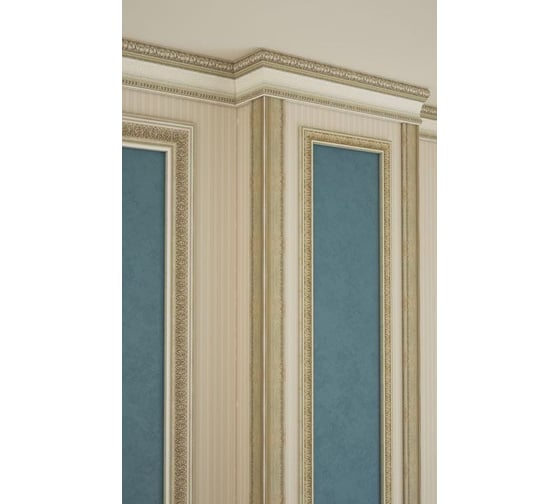 Потолочный плинтус Cosca Decor интерьерный багет, 50x22x2400 мм, Серебро 151-28 СПБ016599