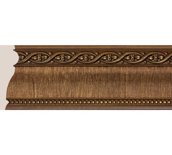 Потолочный плинтус Cosca Decor интерьерный багет, 85x25x2400 мм, Дуб тёмный СПБ016603
