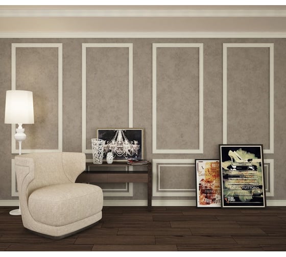 Плинтус Cosca Decor интерьерный багет, 95x14x2400 мм, Слоновая кость СПБ019731