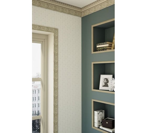 Плинтус Cosca Decor интерьерный багет, 95x14x2400 мм, Античная платина СПБ016622