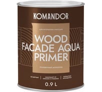 Грунтовка-антисептик KOMANDOR WOOD FACADE AQUA PRIMER 0,9 л 271042