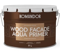 Грунтовка-антисептик KOMANDOR WOOD FACADE AQUA PRIMER 9 л 271044