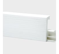 Плинтус FLOORWOOD HDPS WINART PRO напольный, универсальный монтаж, 80 мм, 2 м, Quadro, Белый Матовый Т0031593
