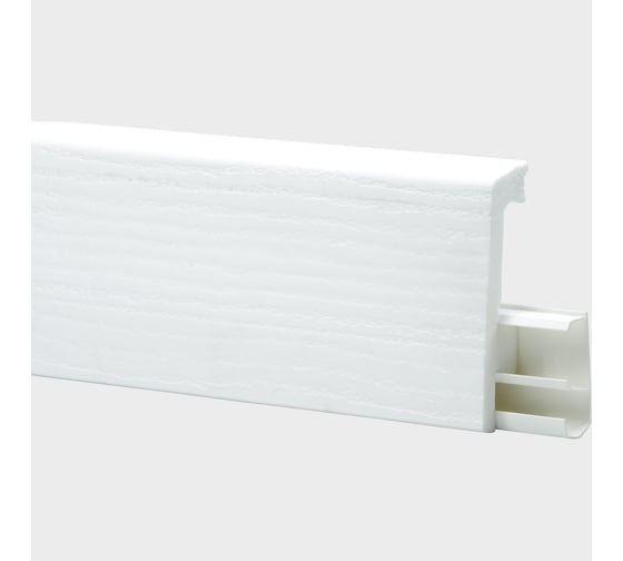 Плинтус FLOORWOOD HDPS WINART PRO напольный, универсальный монтаж, 80 мм, 2 м, Quadro, Белый Матовый Т0031593