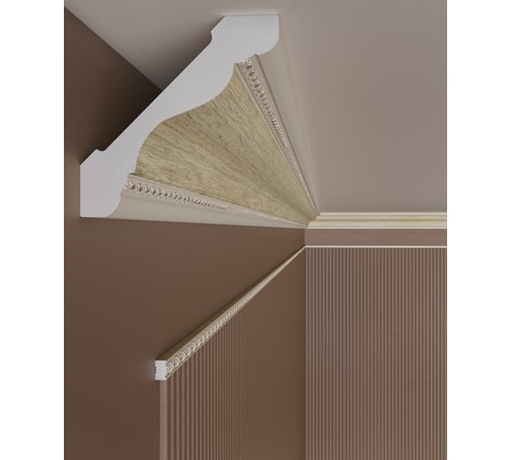Молдинг Cosca Decor интерьерный багет, 10x6х2400 мм, Лён СПБ019683