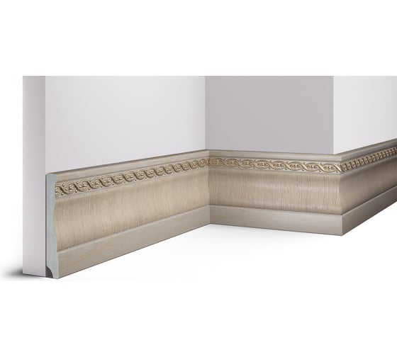 Плинтус Cosca Decor интерьерный багет, 95x14x2400 мм, Дуб белёный СПБ016625