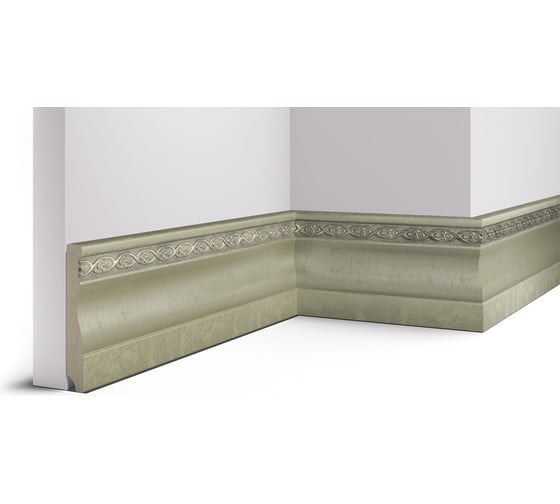 Плинтус Cosca Decor интерьерный багет, 95x14x2400 мм, Платина СПБ016624