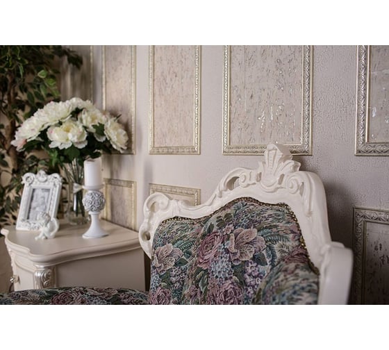 Плинтус Cosca Decor интерьерный багет, 95x14x2400 мм, Платина СПБ016624