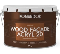 Краска по дереву KOMANDOR WOOD FACADE ACRYL 20 база А, 9 л 271053