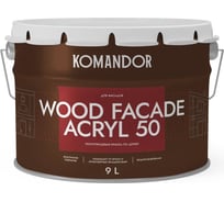 Краска по дереву KOMANDOR WOOD FACADE ACRYL 50 база А, 9 л 271058