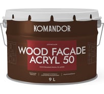 Краска по дереву KOMANDOR WOOD FACADE ACRYL 50 база С, 9 л 274693