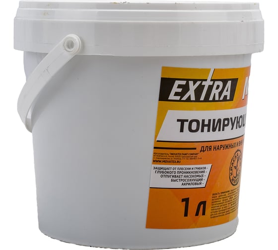 Тонирующий лак Movatex EXTRA каштан, для наружных и внутренних работ, 1 кг Н00054
