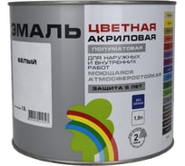 Универсальная цветная эмаль Радуга Colors ВД-АК 220 белый, 1,9 л 142923