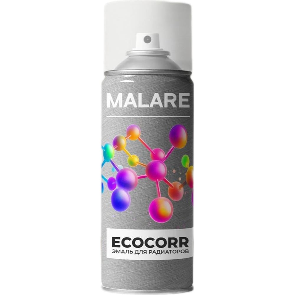 АэрозольнаяэмальMALAREEcoCorrдлятрубирадиаторовотопления,длябатарей,износостойкаябыстросохнущаявысокопрочнаяRAL9005,черный,матовая,520мл4660504742118
