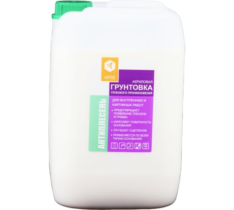 Грунтовка глубокого проникновения APIS Антиплесень, белый, канистра 10 кг 4665296510198