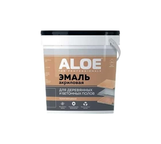 Эмаль для пола акриловая ALOE (дерево, бетон), серый-лён 11029 1