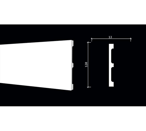 Напольный плинтус Decor-Dizayn ударопрочный влагостойкий под покраску 120Х13Х2000 мм DD710