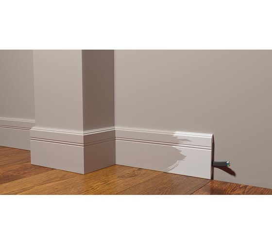 Напольный плинтус Decor-Dizayn ударопрочный влагостойкий под покраску 108Х13Х2000 мм DD105