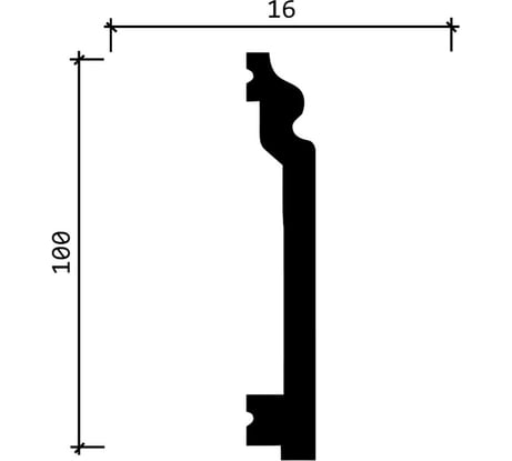 Напольный плинтус Decor-Dizayn ударопрочный влагостойкий под покраску 100Х16Х2000 мм DD701