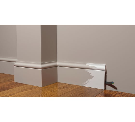 Напольный плинтус Decor-Dizayn ударопрочный влагостойкий под покраску 120Х15Х2000 мм DD004