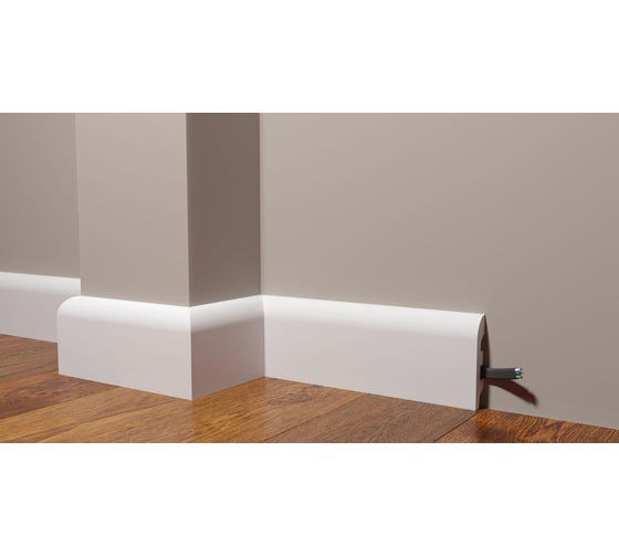 Напольный плинтус Decor-Dizayn ударопрочный влагостойкий под покраску 100Х21Х2000 мм DD41 1