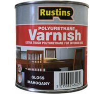 Полиуретановый лак Rustins глянцевый, Poly Varnish Gloss Mahogany, цвет: махагон, 500 мл 03192