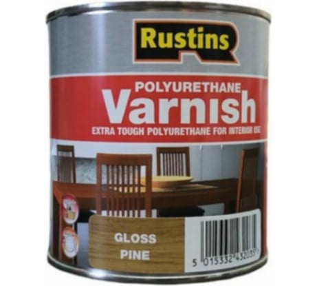 Полиуретановый лак Rustins глянцевый, Poly Varnish Gloss Pine, цвет: сосна, 500 мл 03198