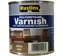 Полиуретановый лак Rustins полуматовый, Poly Varnish Satin Oak, цвет: дуб, 500 мл 03211