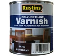 Полиуретановый лак Rustins глянцевый, Poly Varnish Satin Mahogany, цвет: махагон, 500 мл 03214