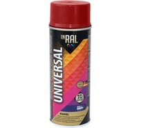 Аэрозольная эмаль InRal UNIVERSAL 44 красный огонь RAL3000, 400 мл 26-7-6-044