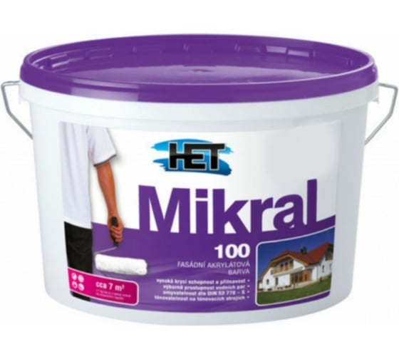 Фасадная акрилатная краска HET Mikral 100 10 л/14.9 кг 04127