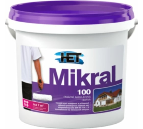 Фасадная акрилатная краска HET Mikral 100 1 л/1.49 кг 04125 1