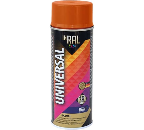 Аэрозольная эмаль InRal UNIVERSAL 13 оранжевая RAL2004, 400 мл 26-7-6-013