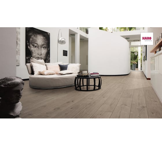 Ламинат HARO tritty 100 Gran Via 4V Серо-коричневый, 32 класс, толщина 8 мм, 2.680 кв.м 533139